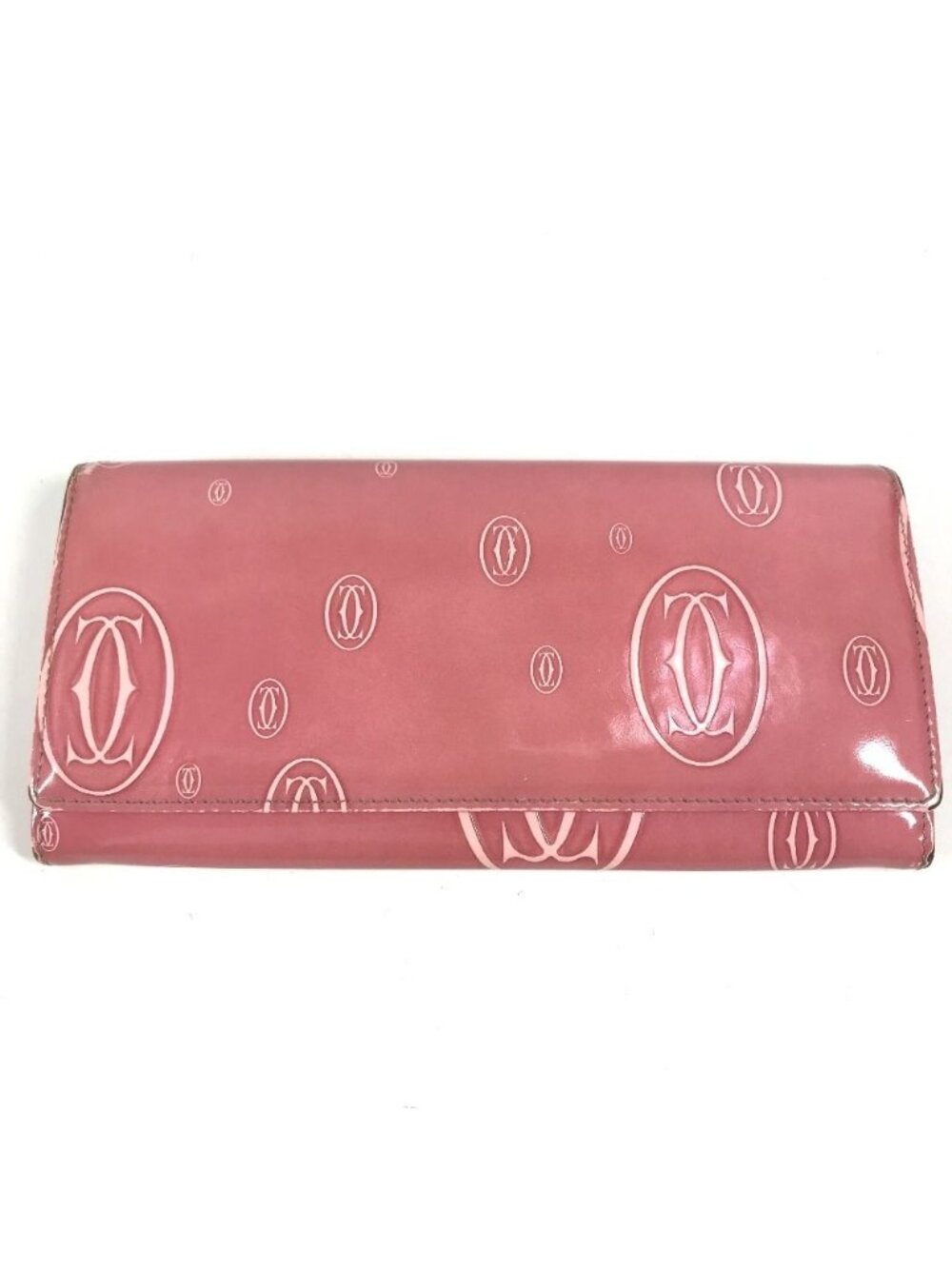 Cartier Wallet Happy Birthday Logo Leather Pink